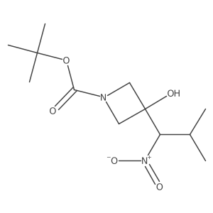 1,1-Dimethylethyl 3-hydroxy-3-(2-methyl-1-nitropropyl)azetidine-1-carboxylate结构式