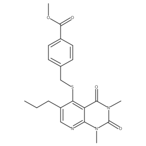 Methyl 4-(((1,3-dimethyl-2,4-dioxo-6-propyl-1,2,3,4-tetrahydropyrido[2,3-d]pyrimidin-5-yl)thio)methyl)benzoate Structure