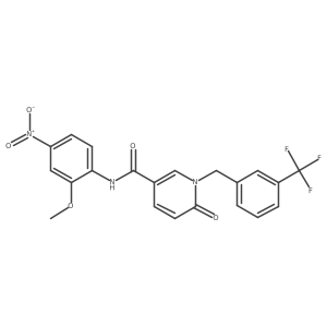 N-(2-methoxy-4-nitrophenyl)-6-oxo-1-(3-(trifluoromethyl)benzyl)-1,6-dihydropyridine-3-carboxamide结构式