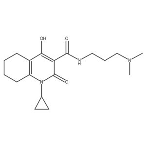 1-Cyclopropyl-N-[3-(dimethylamino)propyl]-1,2,5,6,7,8-hexahydro-4-hydroxy-2-oxo-3-quinolinecarboxamide结构式