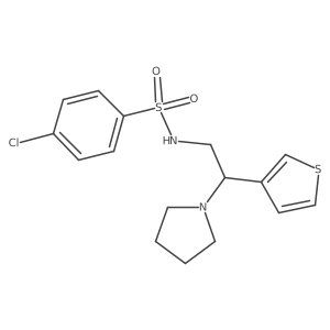 4-chloro-N-(2-(pyrrolidin-1-yl)-2-(thiophen-3-yl)ethyl)benzenesulfonamide Structure