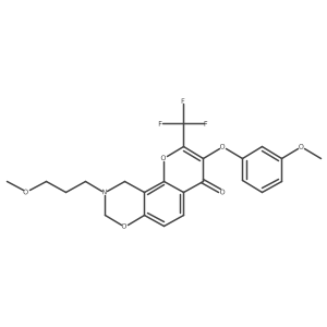 3-(3-methoxyphenoxy)-9-(3-methoxypropyl)-2-(trifluoromethyl)-9,10-dihydrochromeno[8,7-e][1,3]oxazin-4(8H)-one Structure