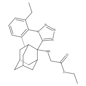 N-[2-[1-(2-Ethyl-6-methylphenyl)-1H-tetrazol-5-yl]tricyclo[3.3.1.13,7]dec-2-yl]glycine ethyl ester Structure