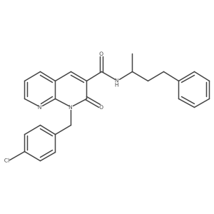 1-(4-chlorobenzyl)-2-oxo-N-(4-phenylbutan-2-yl)-1,2-dihydro-1,8-naphthyridine-3-carboxamide结构式