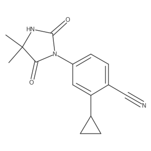 2-Cyclopropyl-4-(4,4-dimethyl-2,5-dioxoimidazolidin-1-yl)benzonitrile结构式