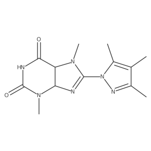 3,7-Dimethyl-8-(3,4,5-trimethylpyrazol-1-yl)-4,5-dihydropurine-2,6-dione结构式