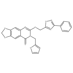 7-[(furan-2-yl)methyl]-6-{[(3-phenyl-1,2,4-oxadiazol-5-yl)methyl]sulfanyl}-2H,7H,8H-[1,3]dioxolo[4,5-g]quinazolin-8-one Structure