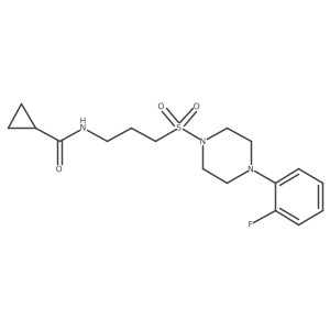 N-(3-((4-(2-fluorophenyl)piperazin-1-yl)sulfonyl)propyl)cyclopropanecarboxamide结构式