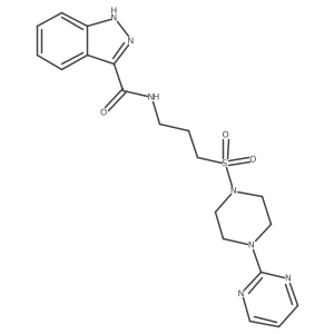 N-(3-((4-(pyrimidin-2-yl)piperazin-1-yl)sulfonyl)propyl)-1H-indazole-3-carboxamide结构式