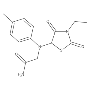 2-((3-Ethyl-2,4-dioxothiazolidin-5-yl)(p-tolyl)amino)acetamide结构式
