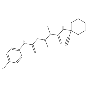 2-({[(4-chlorophenyl)carbamoyl]methyl}(methyl)amino)-N-(1-cyanocyclohexyl)propanamide结构式