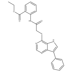 ethyl 2-(2-((7-phenyl-5H-pyrrolo[3,2-d]pyrimidin-4-yl)thio)acetamido)benzoate Structure