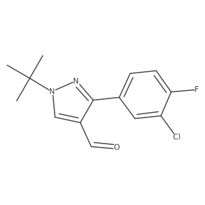 1-(tert-butyl)-3-(3-chloro-4-fluorophenyl)-1H-pyrazole-4-carbaldehyde Structure