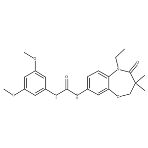 CCN1C(=O)C(C)(C)COc2cc(NC(=O)Nc3cc(OC)cc(OC)c3)ccc21结构式