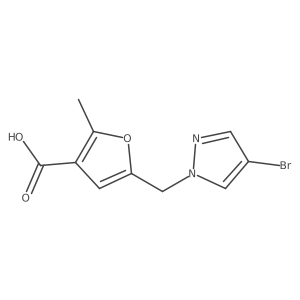 5-[(4-bromo-1H-pyrazol-1-yl)methyl]-2-methylfuran-3-carboxylic acid结构式