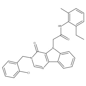 2-(3-(2-chlorobenzyl)-4-oxo-3H-pyrimido[5,4-b]indol-5(4H)-yl)-N-(2-ethyl-6-methylphenyl)acetamide结构式