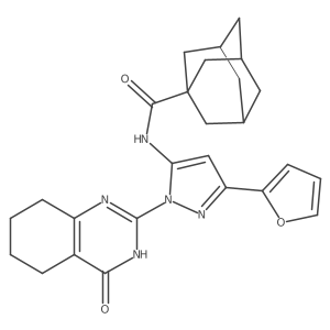 (3r,5r,7r)-N-(3-(furan-2-yl)-1-(4-oxo-3,4,5,6,7,8-hexahydroquinazolin-2-yl)-1H-pyrazol-5-yl)adamantane-1-carboxamide Structure