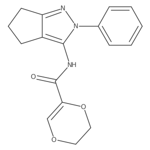N-{2-phenyl-2H,4H,5H,6H-cyclopenta[c]pyrazol-3-yl}-5,6-dihydro-1,4-dioxine-2-carboxamide Structure