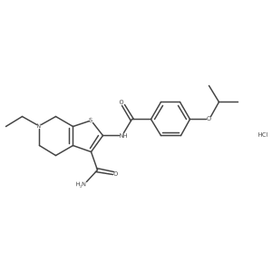 6-Ethyl-2-(4-isopropoxybenzamido)-4,5,6,7-tetrahydrothieno[2,3-c]pyridine-3-carboxamide hydrochloride Structure