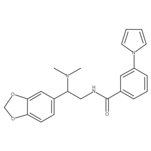 N-[2-(1,3-Benzodioxol-5-yl)-2-(dimethylamino)ethyl]-3-(1H-pyrrol-1-yl)benzamide Structure