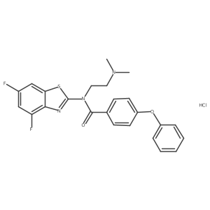 N-(4,6-Difluoro-1,3-benzothiazol-2-YL)-N-[2-(dimethylamino)ethyl]-4-phenoxybenzamide hydrochloride结构式
