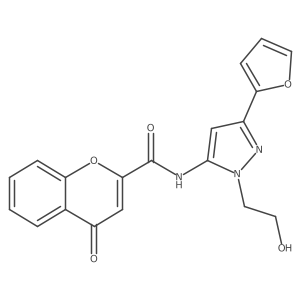 N-(3-(furan-2-yl)-1-(2-hydroxyethyl)-1H-pyrazol-5-yl)-4-oxo-4H-chromene-2-carboxamide Structure