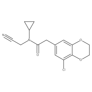 2-(8-chloro-2,3-dihydro-1,4-benzodioxin-6-yl)-N-(cyanomethyl)-N-cyclopropylacetamide Structure