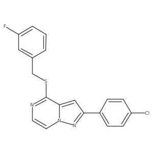2-(4-Chlorophenyl)-4-[(3-fluorobenzyl)thio]pyrazolo[1,5-a]pyrazine Structure