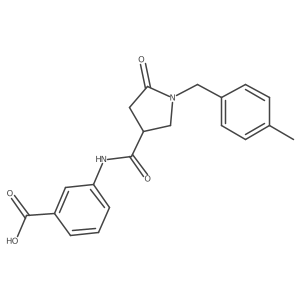 3-({[1-(4-Methylbenzyl)-5-oxopyrrolidin-3-yl]carbonyl}amino)benzoic acid结构式