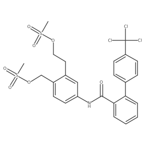 [1,1a(2)-Biphenyl]-2-carboxamide, N-[3-[2-[(methylsulfonyl)oxy]ethyl]-4-[[(methylsulfonyl)oxy]methyl]phenyl]-4a(2)-(trichloromethyl)-结构式