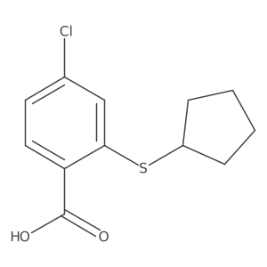 4-Chloro-2-(cyclopentylsulfanyl)benzoic acid结构式