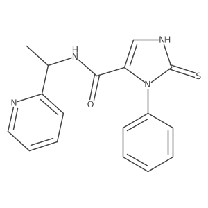 1-phenyl-N-[1-(pyridin-2-yl)ethyl]-2-sulfanyl-1H-imidazole-5-carboxamide结构式