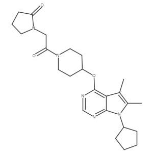 1-{2-[4-({7-cyclopentyl-5,6-dimethyl-7H-pyrrolo[2,3-d]pyrimidin-4-yl}oxy)piperidin-1-yl]-2-oxoethyl}pyrrolidin-2-one Structure