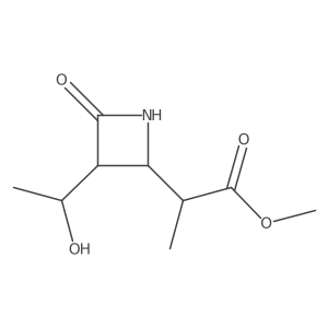 2-Azetidineacetic acid, 3-(1-hydroxyethyl)-I+/--methyl-4-oxo-, methyl ester, [2S-[2I+/-(S*),3I+/-(R*)]]-结构式