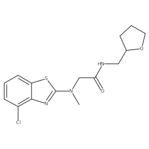 2-((4-chlorobenzo[d]thiazol-2-yl)(methyl)amino)-N-((tetrahydrofuran-2-yl)methyl)acetamide Structure