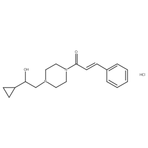 (E)-1-(4-(2-cyclopropyl-2-hydroxyethyl)piperazin-1-yl)-3-phenylprop-2-en-1-one hydrochloride Structure