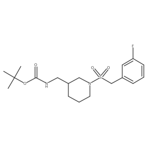 Tert-butyl ((1-((3-fluorobenzyl)sulfonyl)piperidin-3-yl)methyl)carbamate结构式