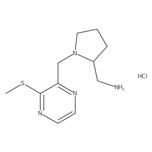 (1-((3-(Methylthio)pyrazin-2-yl)methyl)pyrrolidin-2-yl)methanamine hydrochloride结构式