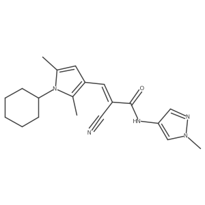 (E)-2-Cyano-3-(1-cyclohexyl-2,5-dimethylpyrrol-3-yl)-N-(1-methylpyrazol-4-yl)prop-2-enamide Structure