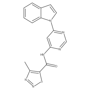 N-(6-(1H-indol-1-yl)pyrimidin-4-yl)-4-methyl-1,2,3-thiadiazole-5-carboxamide Structure