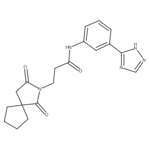 3-(1,3-dioxo-2-azaspiro[4.4]non-2-yl)-N-[3-(1H-1,2,4-triazol-3-yl)phenyl]propanamide Structure