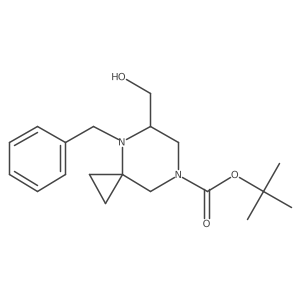tert-Butyl (5R)-4-benzyl-5-(hydroxymethyl)-4,7-diazaspiro[2.5]octane-7-carboxylate结构式