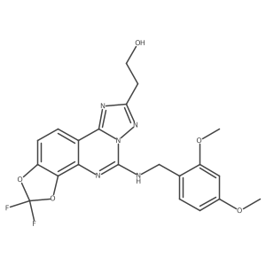 2-(5-((2,4-Dimethoxybenzyl)amino)-2,2-difluoro-[1,3]dioxolo[4,5-h][1,2,4]triazolo[1,5-c]quinazolin-8-yl)ethanol Structure