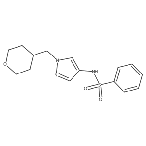 N-{1-[(oxan-4-yl)methyl]-1H-pyrazol-4-yl}benzenesulfonamide结构式
