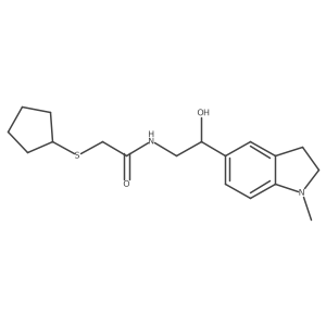 2-(cyclopentylthio)-N-(2-hydroxy-2-(1-methylindolin-5-yl)ethyl)acetamide Structure