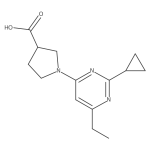 1-(2-Cyclopropyl-6-ethylpyrimidin-4-yl)pyrrolidine-3-carboxylic acid Structure