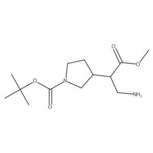 Tert-butyl 3-(3-amino-1-methoxy-1-oxopropan-2-yl)pyrrolidine-1-carboxylate Structure
