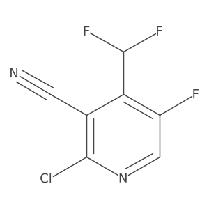2-Chloro-4-(difluoromethyl)-5-fluoronicotinonitrile结构式