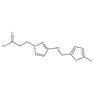 3-(3-{[(5-fluorothiophen-2-yl)methyl]amino}-1H-pyrazol-1-yl)propanoic acid Structure