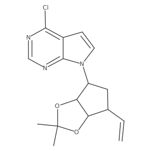 4-Chloro-7-((3aS,4R,6R,6aR)-2,2-dimethyl-6-vinyltetrahydro-4H-cyclopenta[d][1,3]dioxol-4-yl)-7H-pyrrolo[2,3-d]pyrimidine Structure